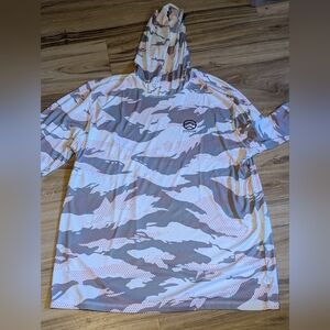 Outdoor Nation Unlimited Men's Grey Camo Long Sleeve Jax Beach UV Protection Hoo